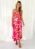 Scyla Strapless Midi Dress - Pink Splash sold by Gingham & Heels