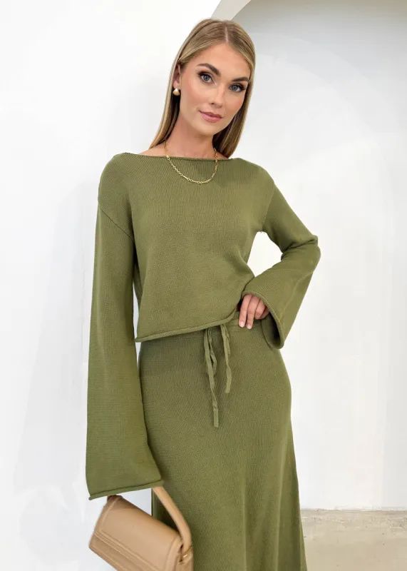 Emerson Knit Top - Olive sold by Gingham & Heels