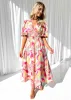 Zanette Midi Dress - Pink Multi sold by Gingham & Heels