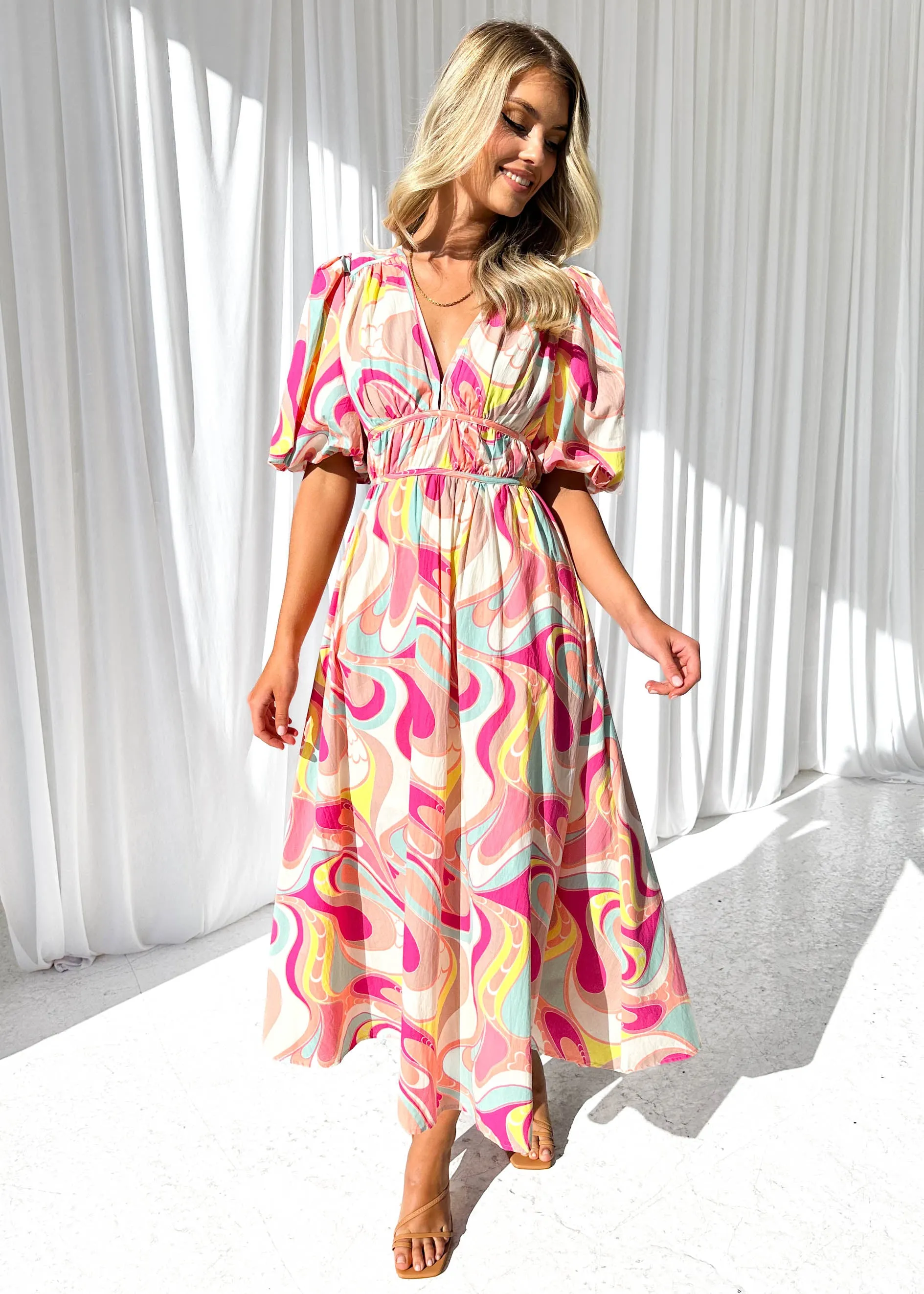 Zanette Midi Dress - Pink Multi sold by Gingham & Heels product image thumbnail 2