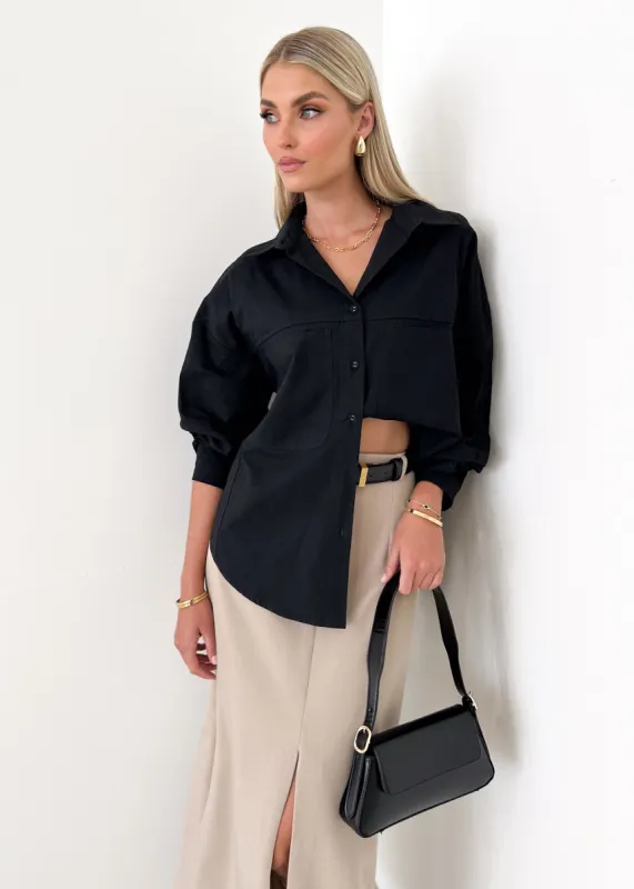 Gallerie Shirt - Black sold by Gingham & Heels