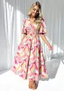 Zanette Midi Dress - Pink Multi sold by Gingham & Heels