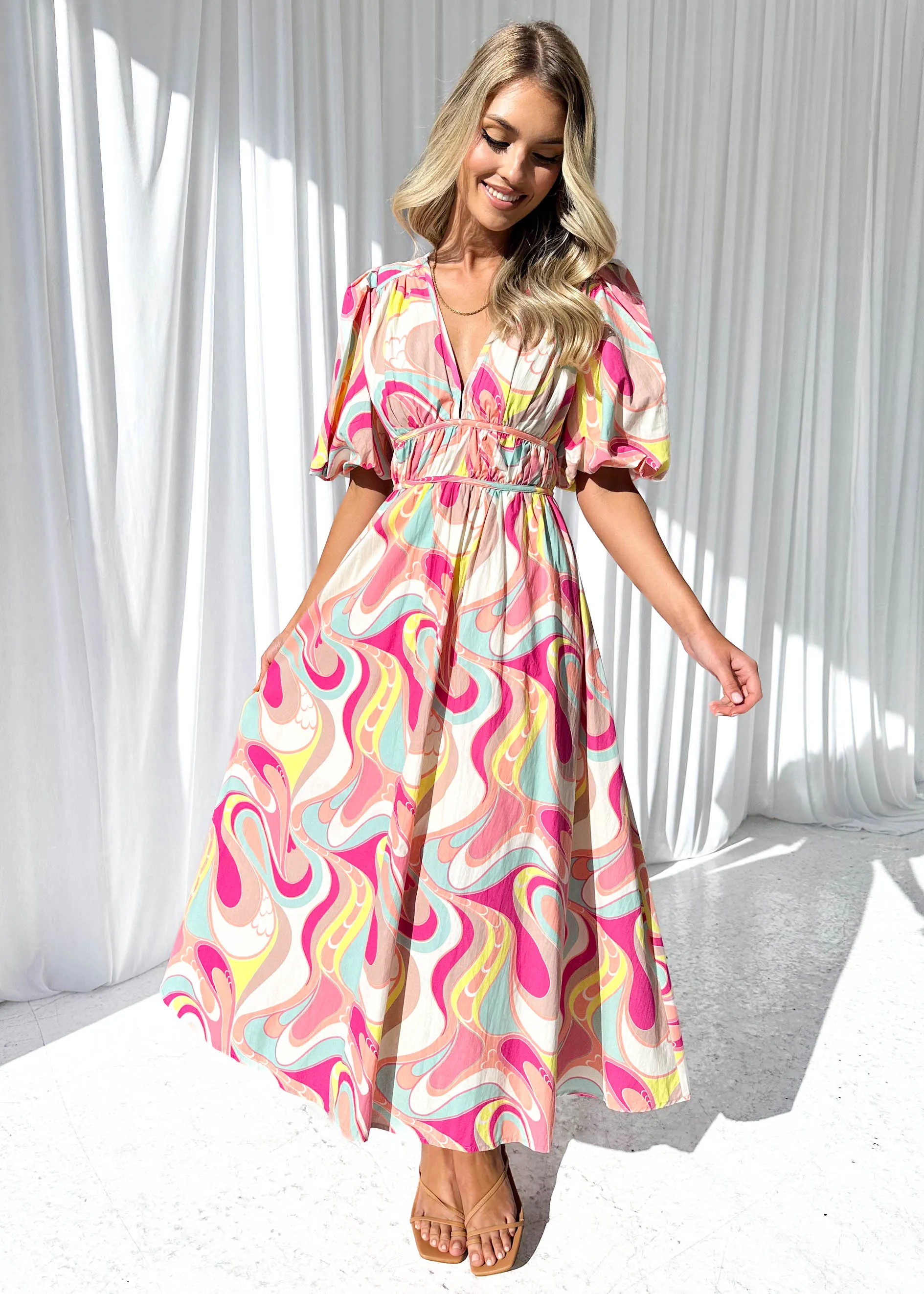 Zanette Midi Dress - Pink Multi sold by Gingham & Heels product image thumbnail 3