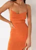 Brynne Midi Dress - Tangerine sold by Gingham & Heels