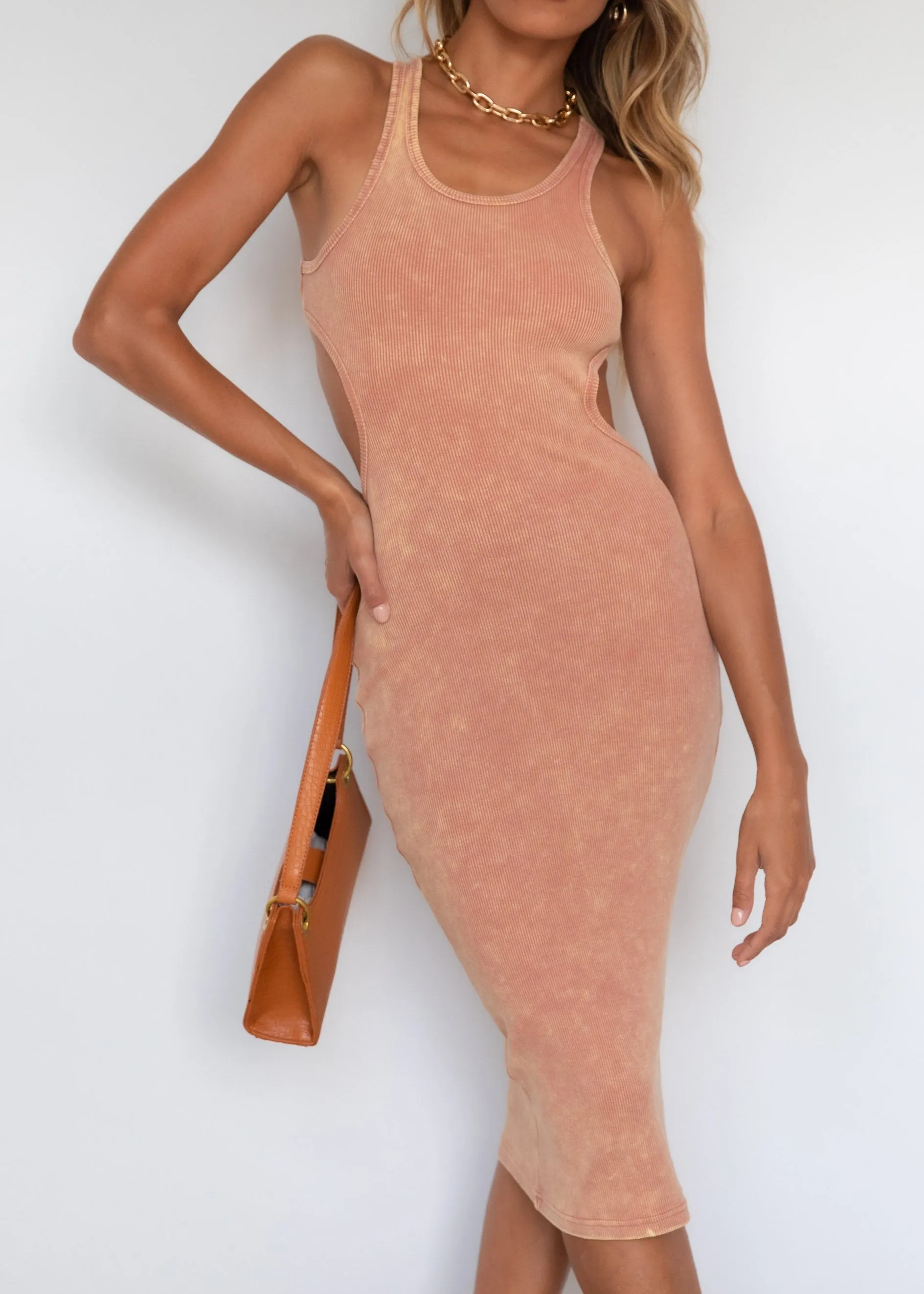 Tahni Midi Dress - Rust sold by Gingham & Heels