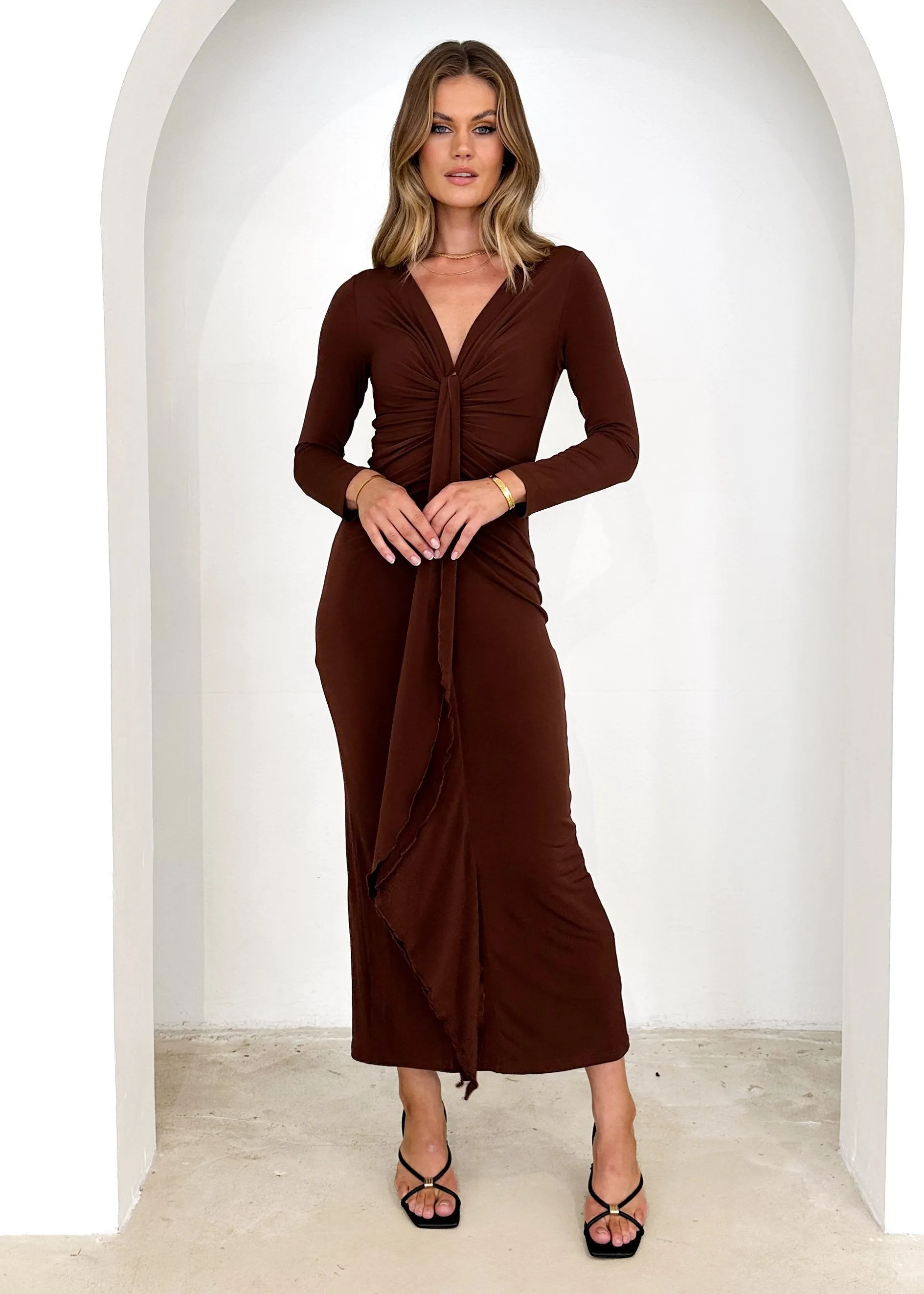 Riley Maxi Dress - Chocolate sold by Gingham & Heels product image thumbnail 3