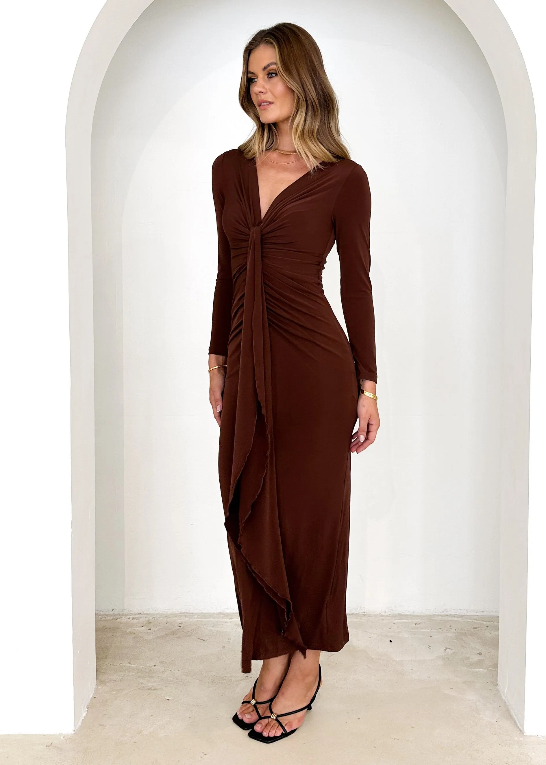 Riley Maxi Dress - Chocolate sold by Gingham & Heels product image thumbnail 4