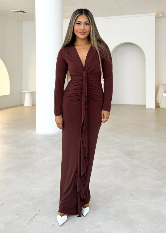 Riley Maxi Dress - Chocolate sold by Gingham & Heels