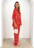 Evita Shirt - Red Abstract sold by Gingham & Heels