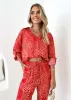 Evita Shirt - Red Abstract sold by Gingham & Heels
