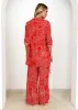 Evita Shirt - Red Abstract sold by Gingham & Heels