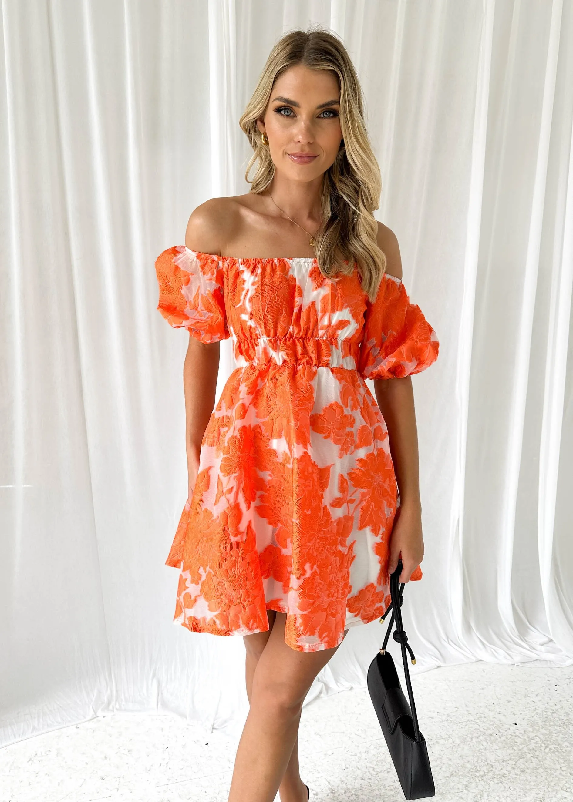 Lania Dress - Orange Jacquard sold by Gingham & Heels product image thumbnail 5