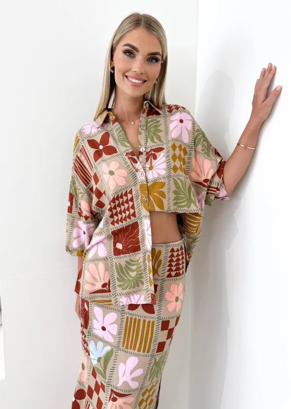 Ninessa Shirt - Lisse Autumn sold by Gingham & Heels