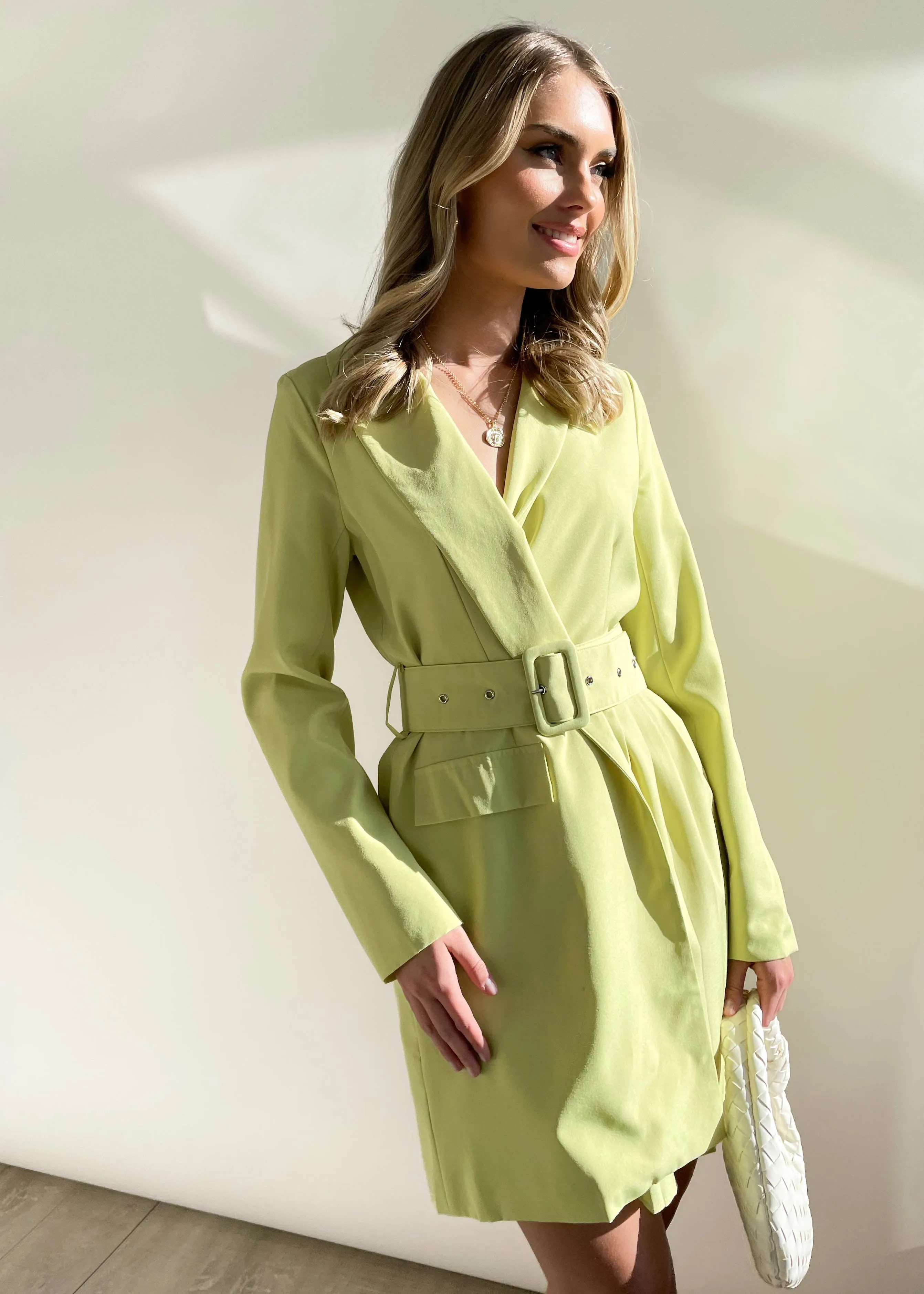 Elizah Blazer Dress - Lime sold by Gingham & Heels product image thumbnail 4
