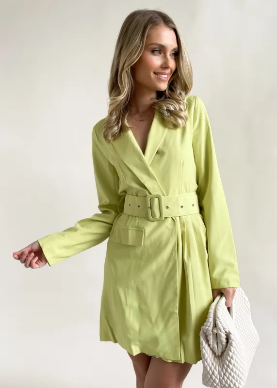 Elizah Blazer Dress - Lime sold by Gingham & Heels