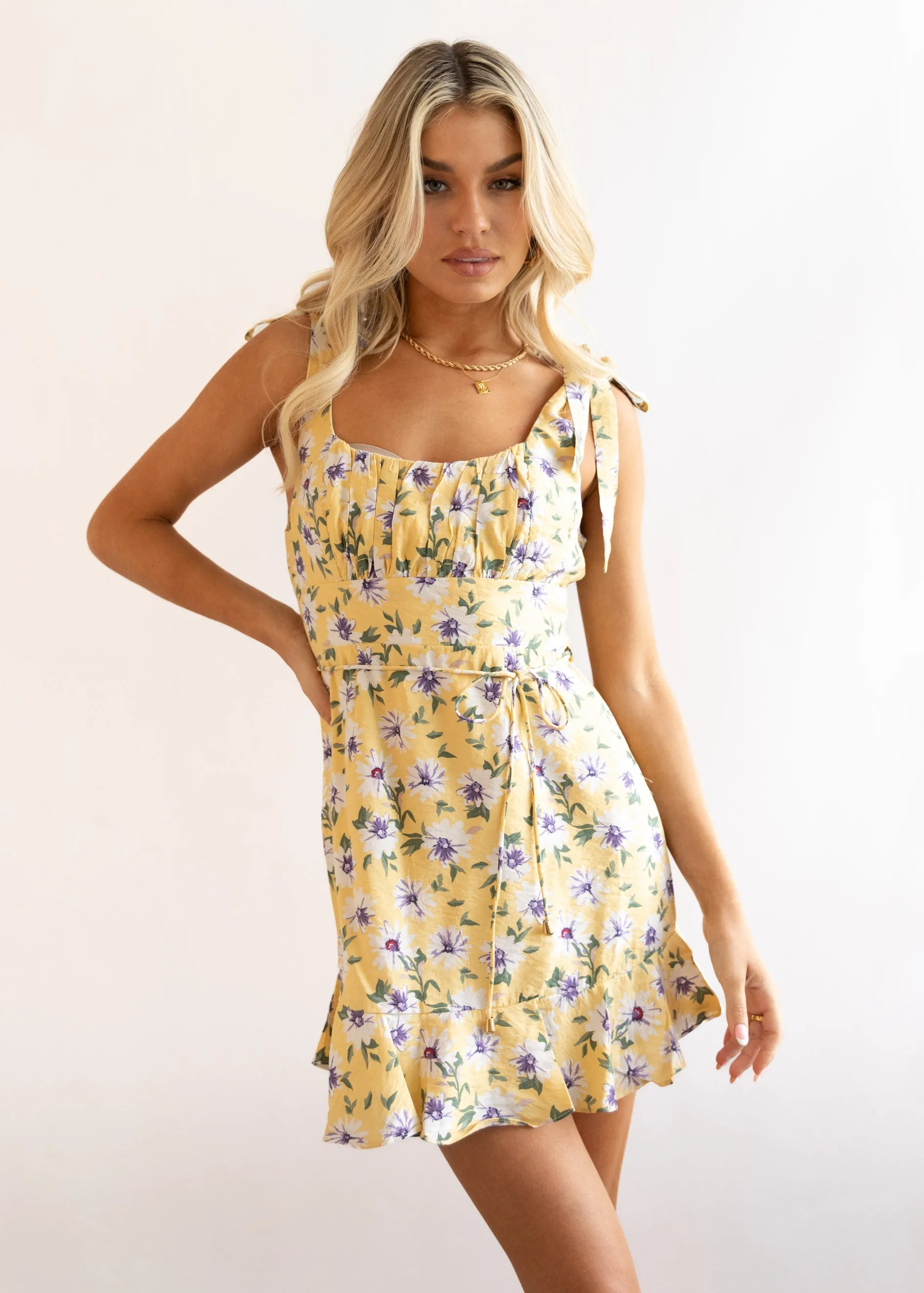 Chrissa Mini Dress - Lemon Flowers sold by Gingham & Heels product image thumbnail 2