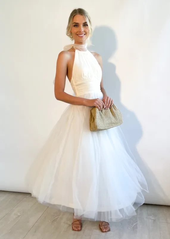 Wonderwall Midi Dress - Cream sold by Gingham & Heels