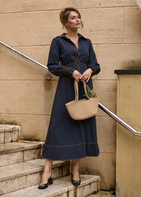 Zaylin Maxi Dress - Indigo sold by Gingham & Heels