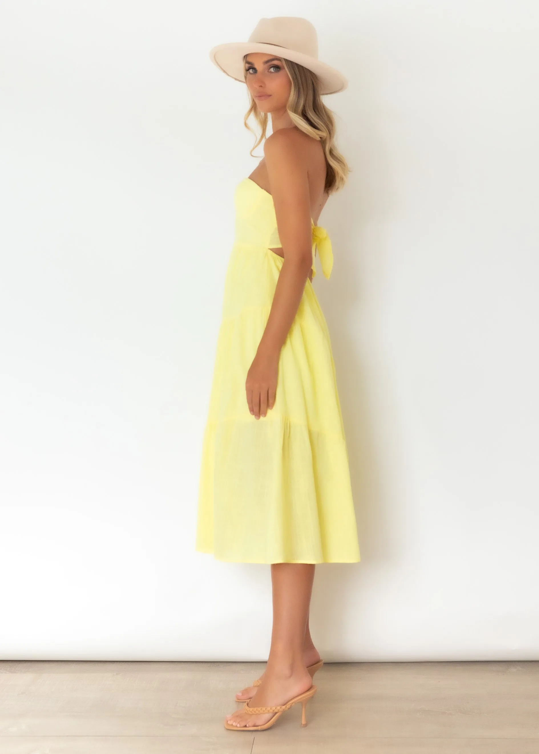 Salome Strapless Maxi Dress - Lemon sold by Gingham & Heels product image thumbnail 4