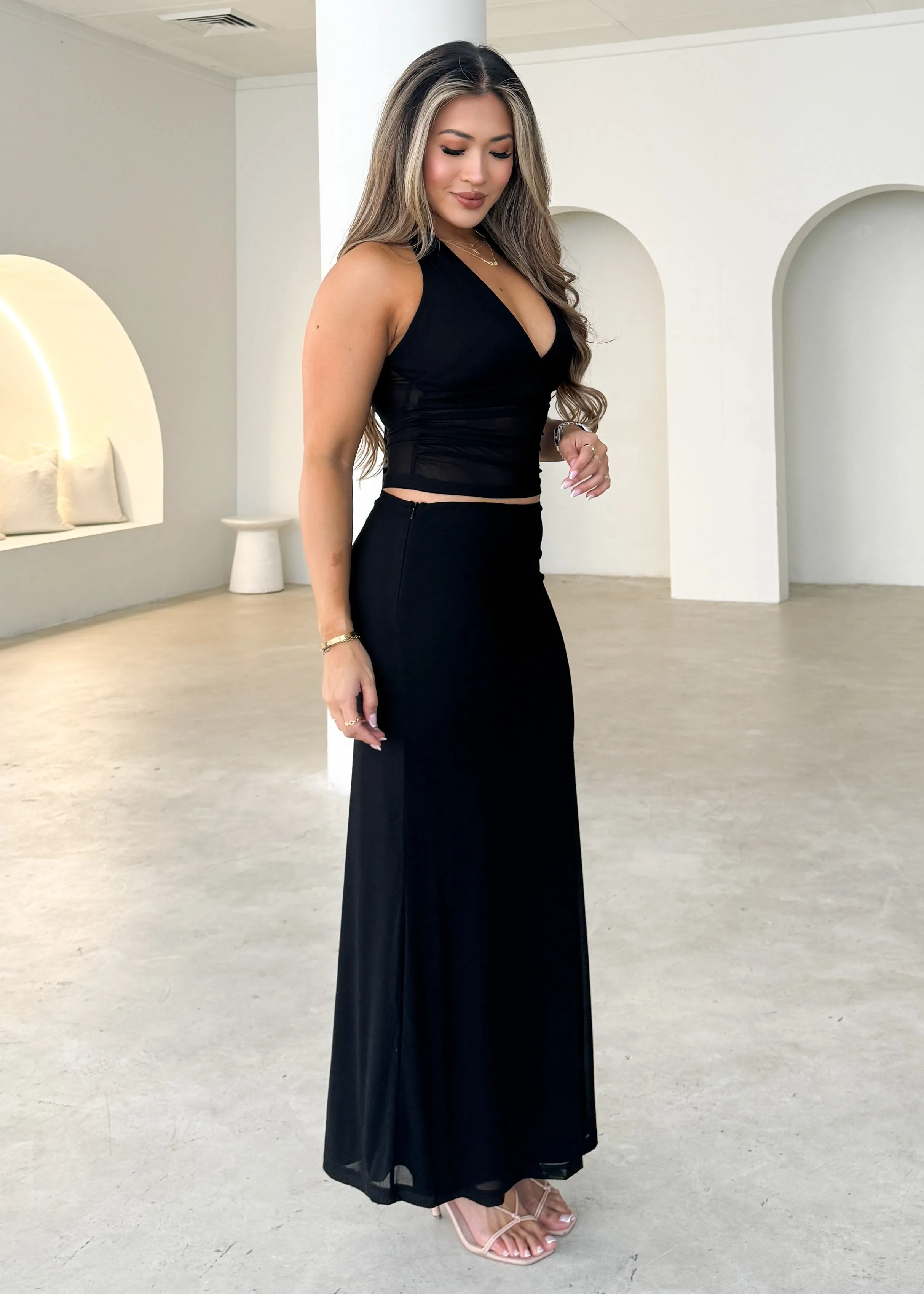 Linios Halter Mesh Top - Black sold by Gingham & Heels product image thumbnail 3