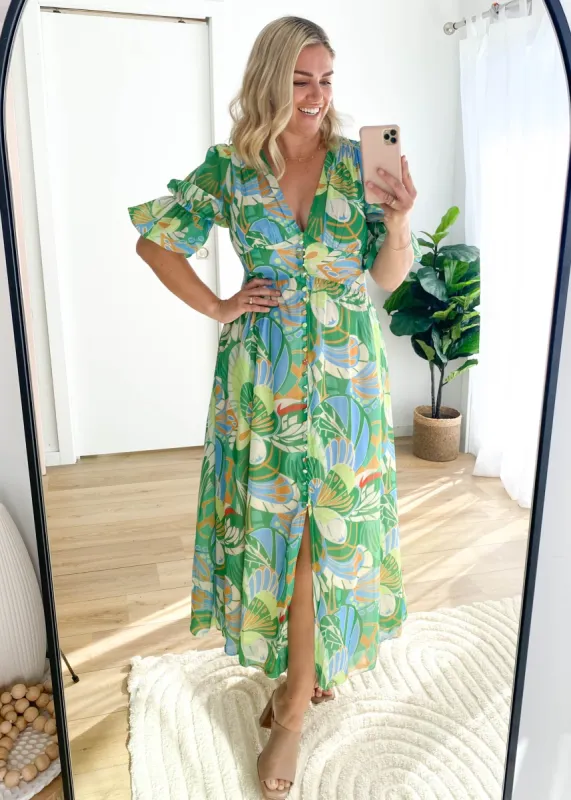 Bellagio Midi Dress - Jungle Swirl sold by Gingham & Heels