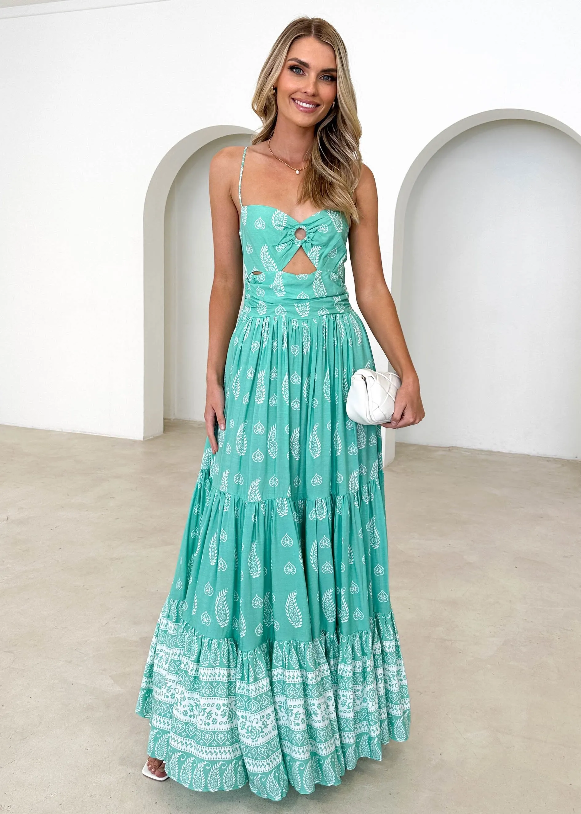 Tully Maxi Dress - Peppermint Paisley sold by Gingham & Heels product image thumbnail 4