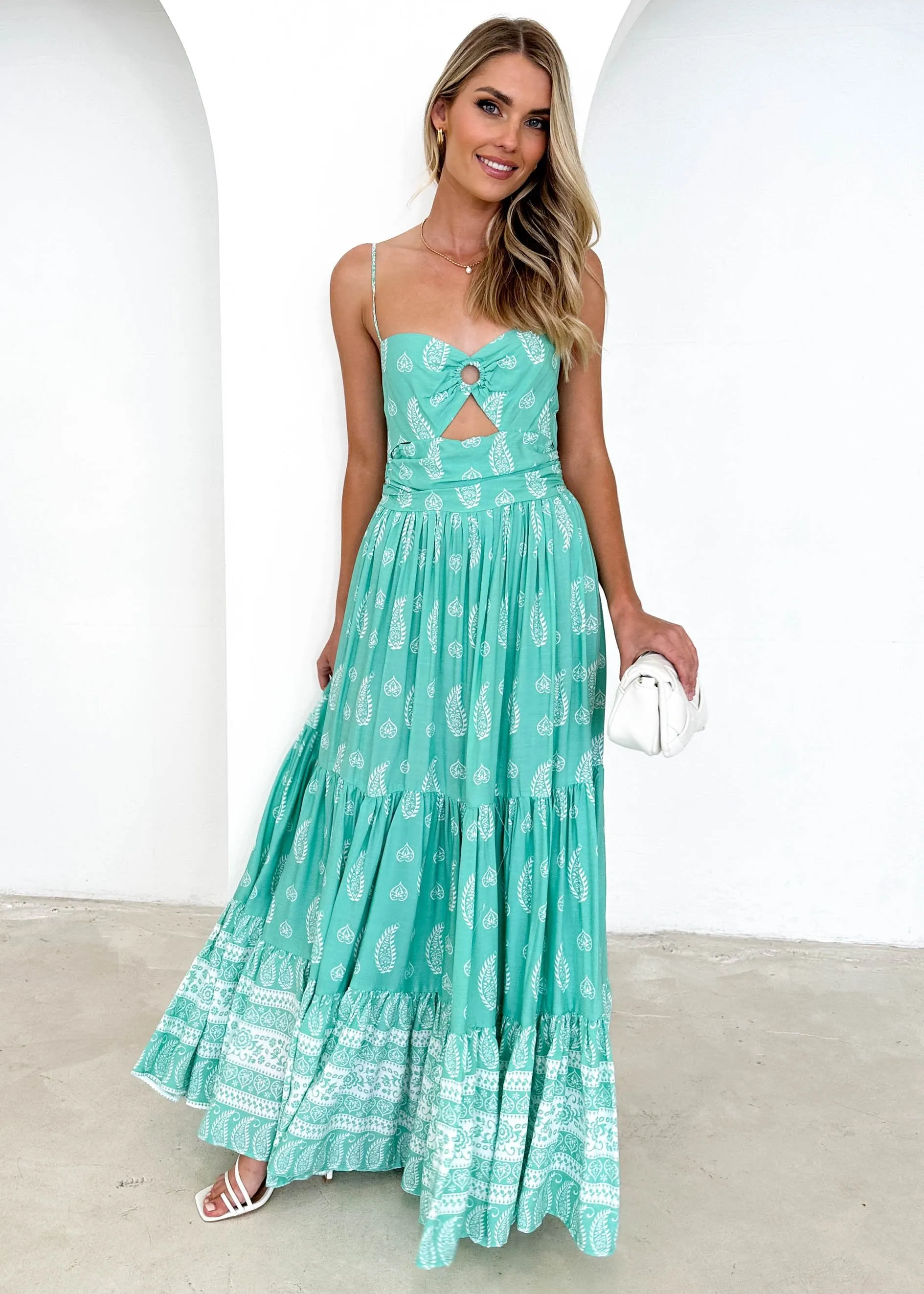 Tully Maxi Dress - Peppermint Paisley sold by Gingham & Heels