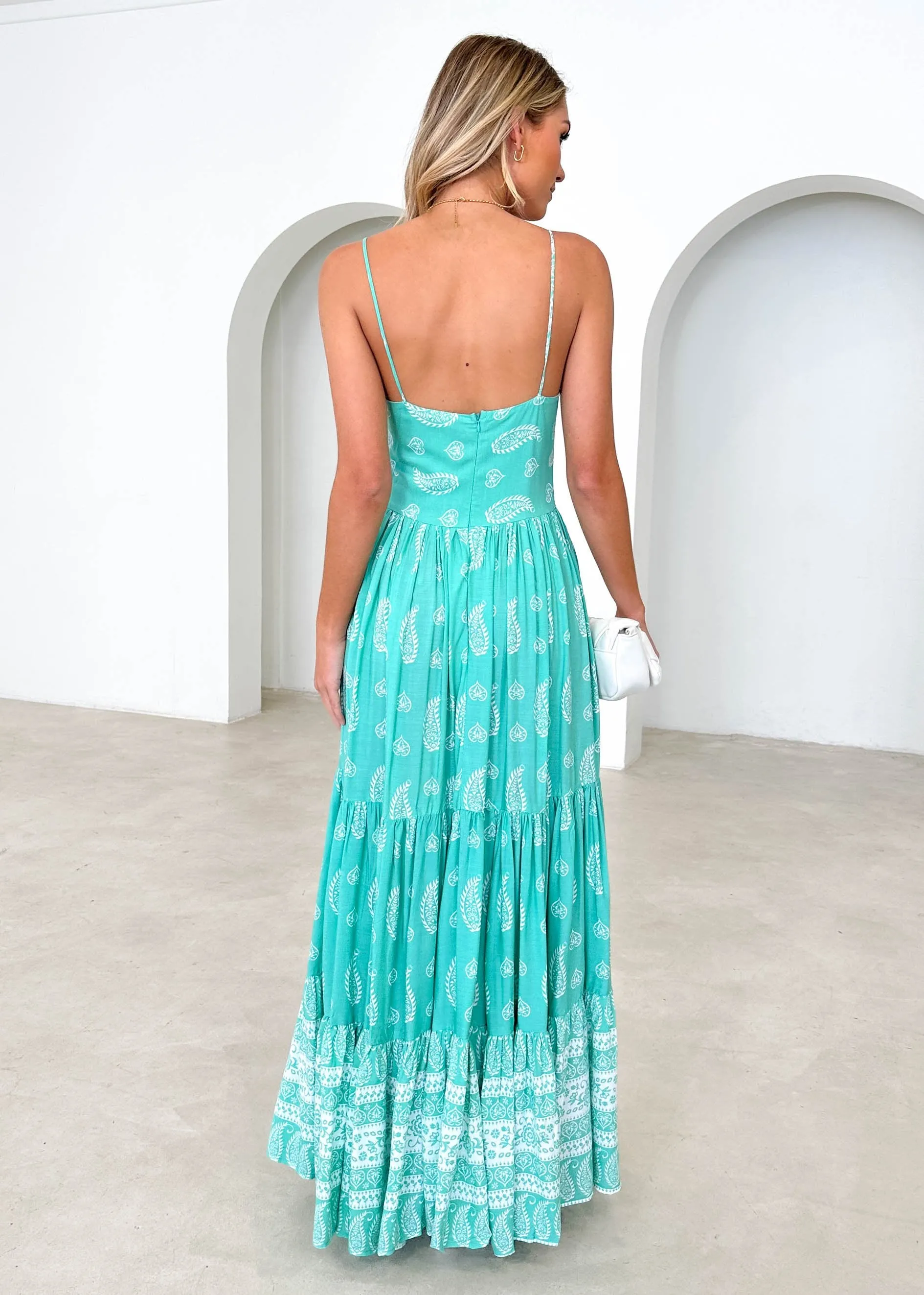 Tully Maxi Dress - Peppermint Paisley sold by Gingham & Heels product image thumbnail 5