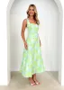 Callahan Midi Dress - Mint Jacquard sold by Gingham & Heels