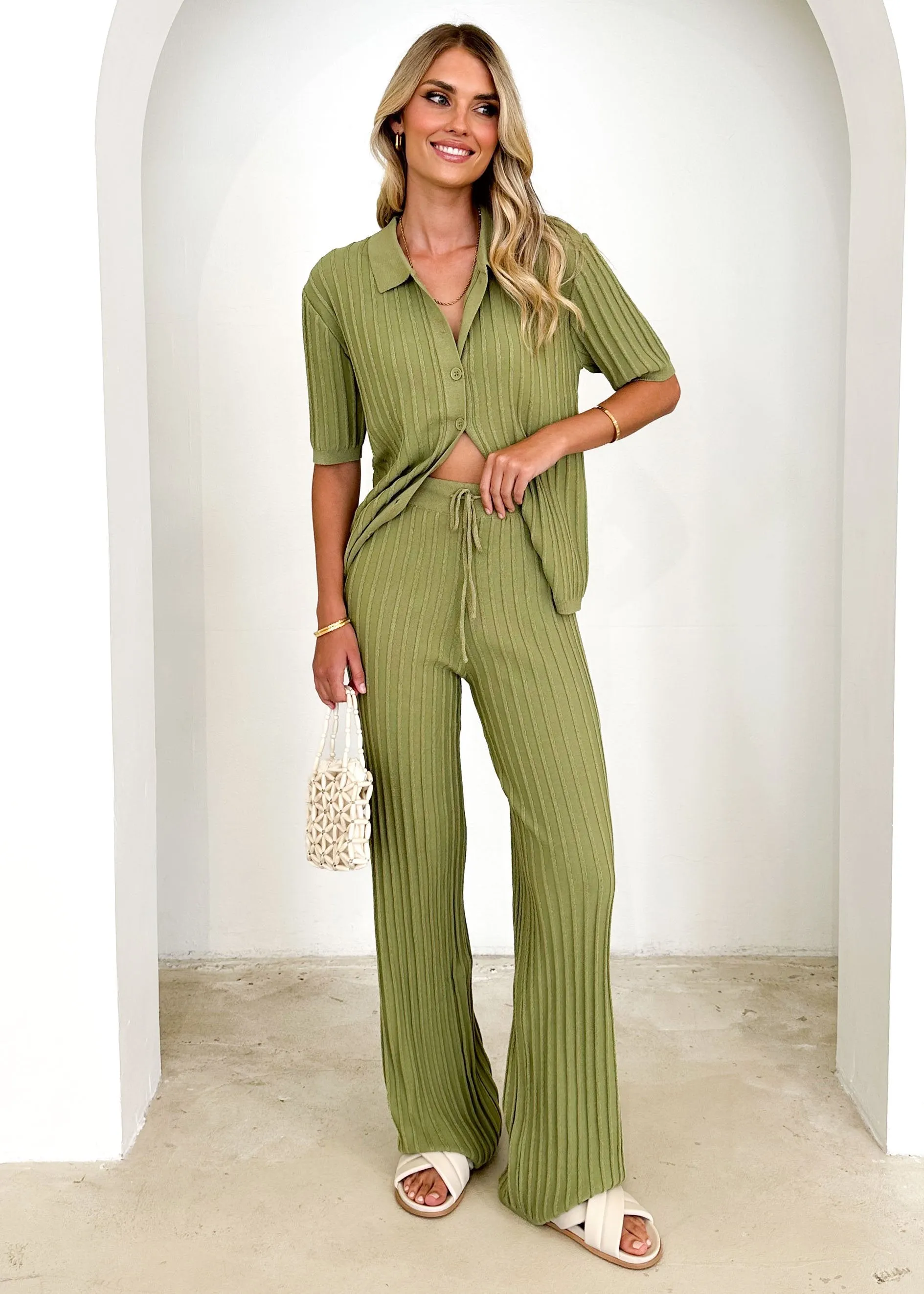 Etra Knit Pants - Olive sold by Gingham & Heels product image thumbnail 5