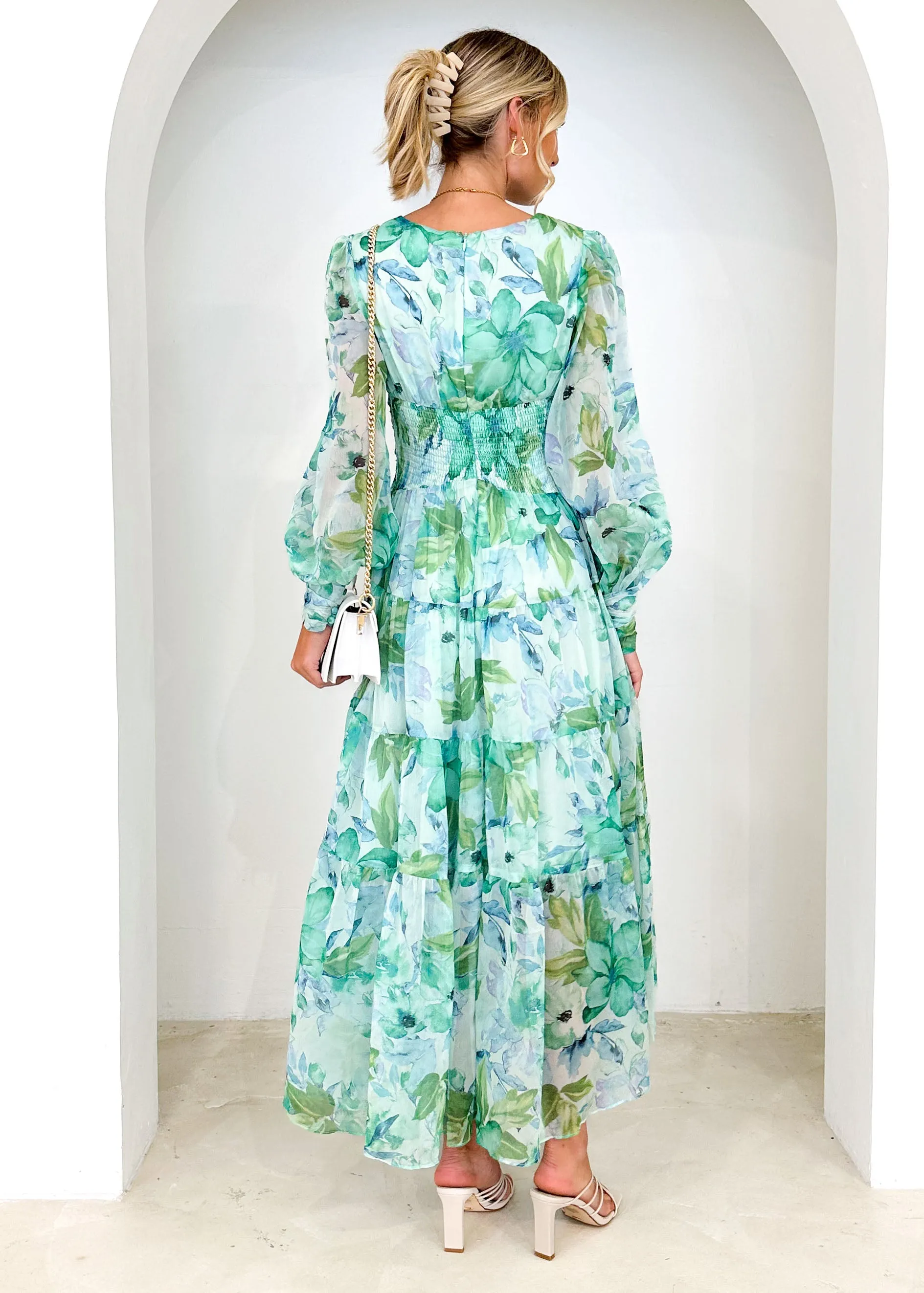 Kamellia Maxi Dress - Mint Floral sold by Gingham & Heels product image thumbnail 5