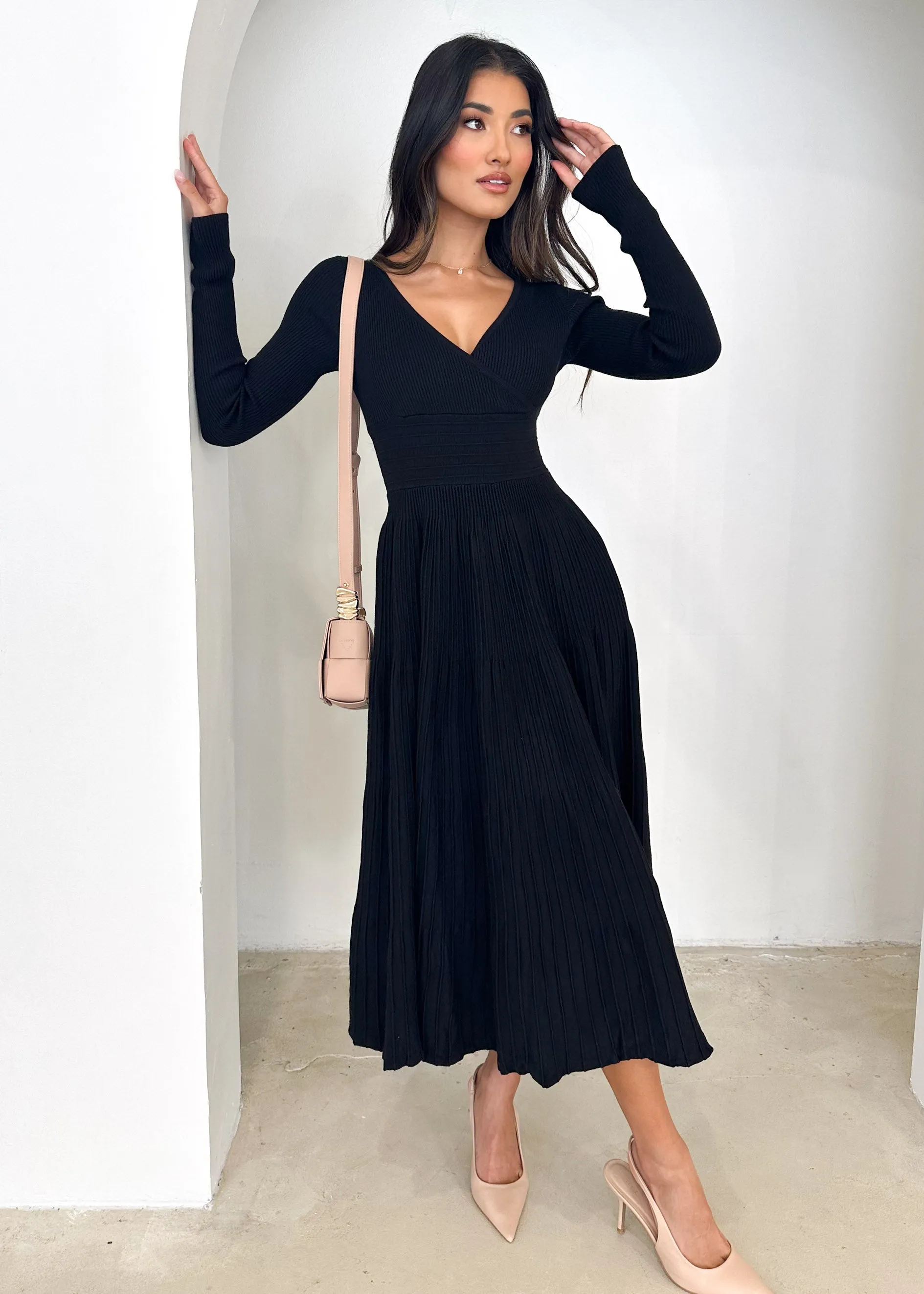 Alise Knit Midi Dress - Black sold by Gingham & Heels product image thumbnail 3