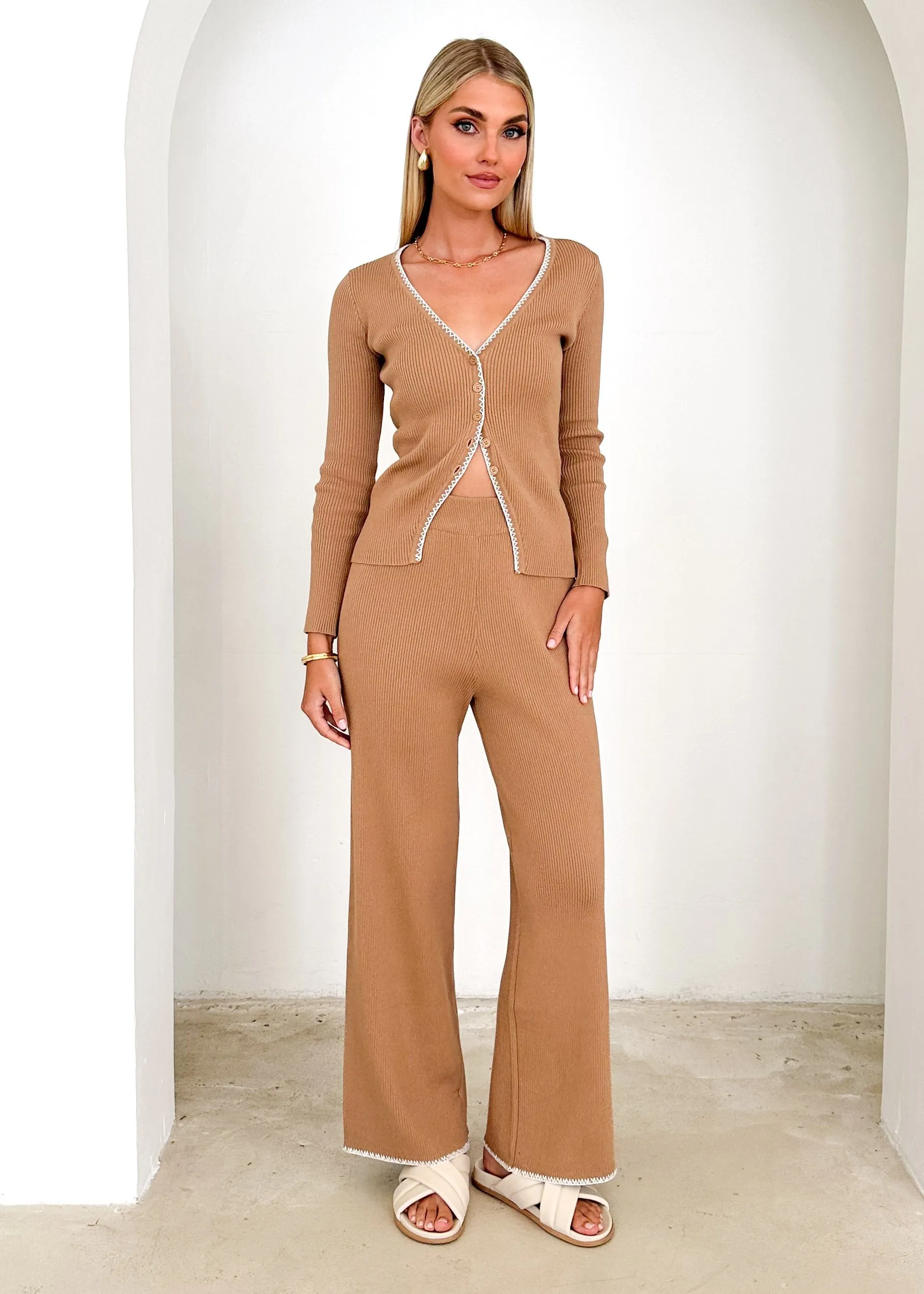 Kelosa Knit Pants - Taupe sold by Gingham & Heels product image thumbnail 3