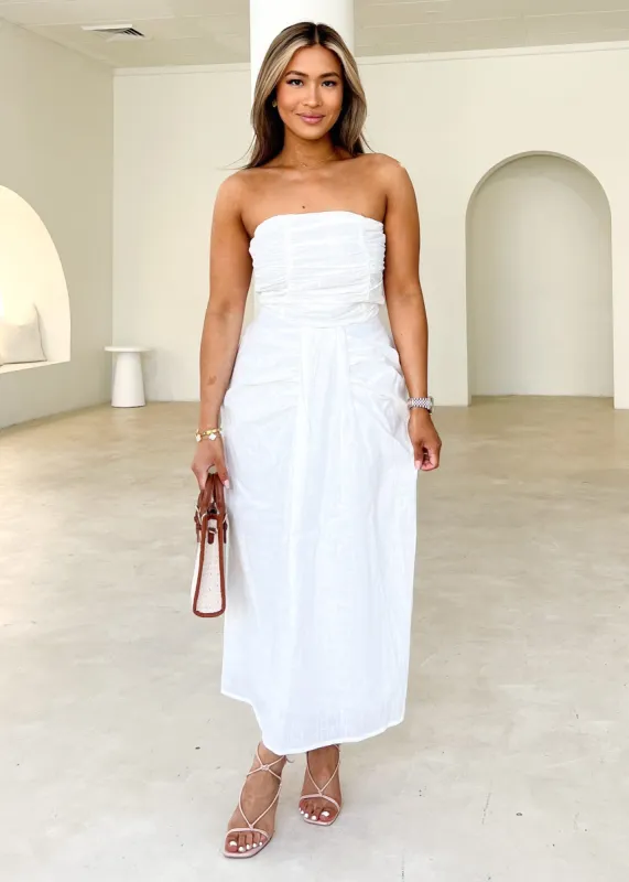 Kay Midi Skirt - Off White sold by Gingham & Heels