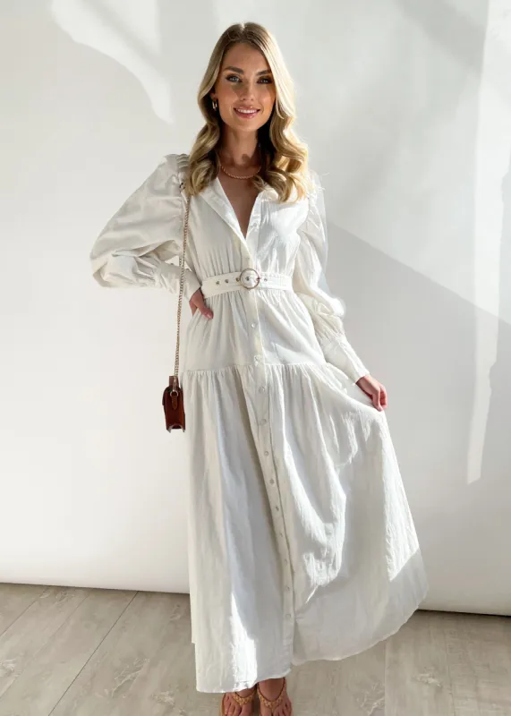 Marleey Maxi Dress - White sold by Gingham & Heels