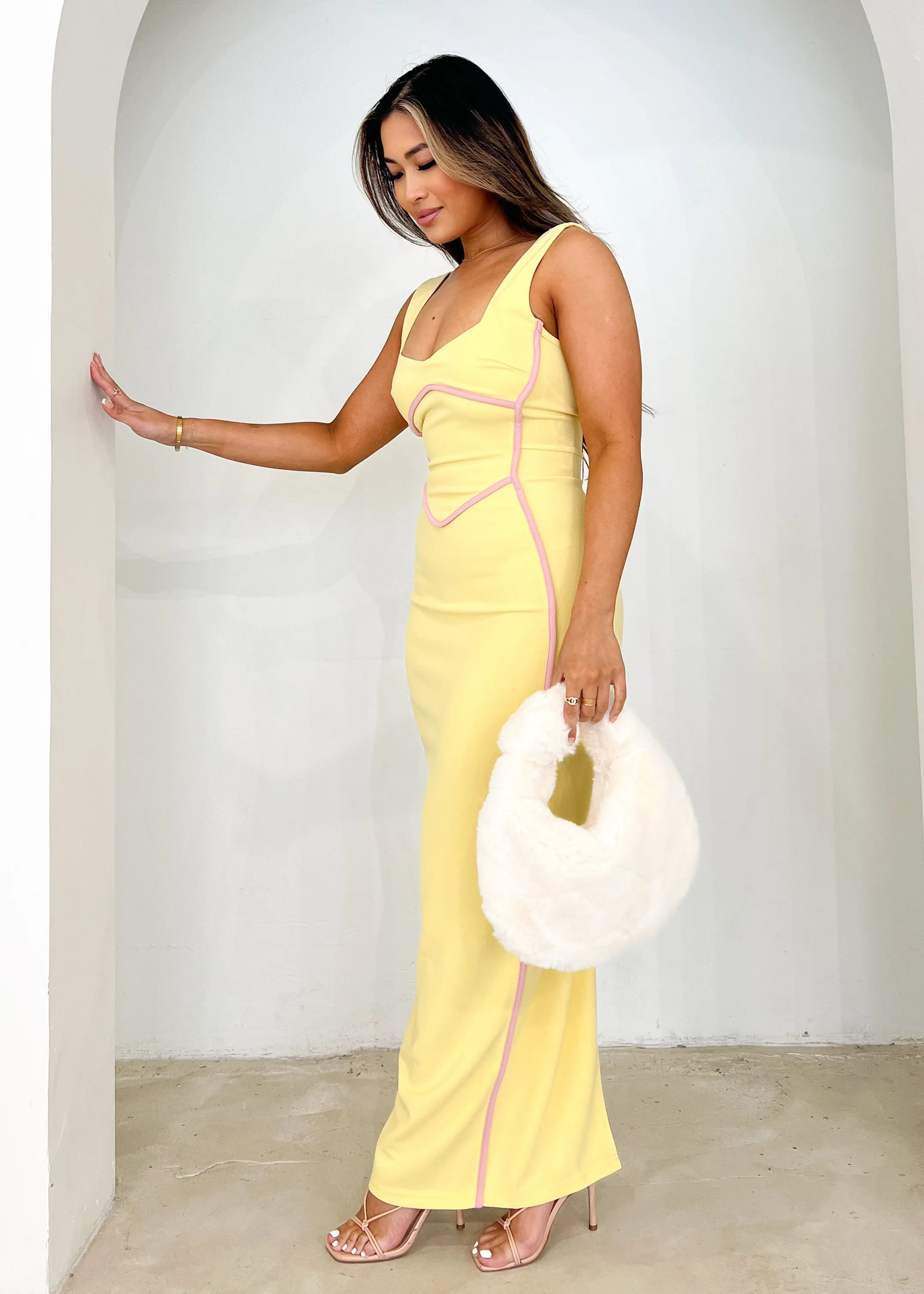 Cherry Maxi Dress - Lemon sold by Gingham & Heels product image thumbnail 4