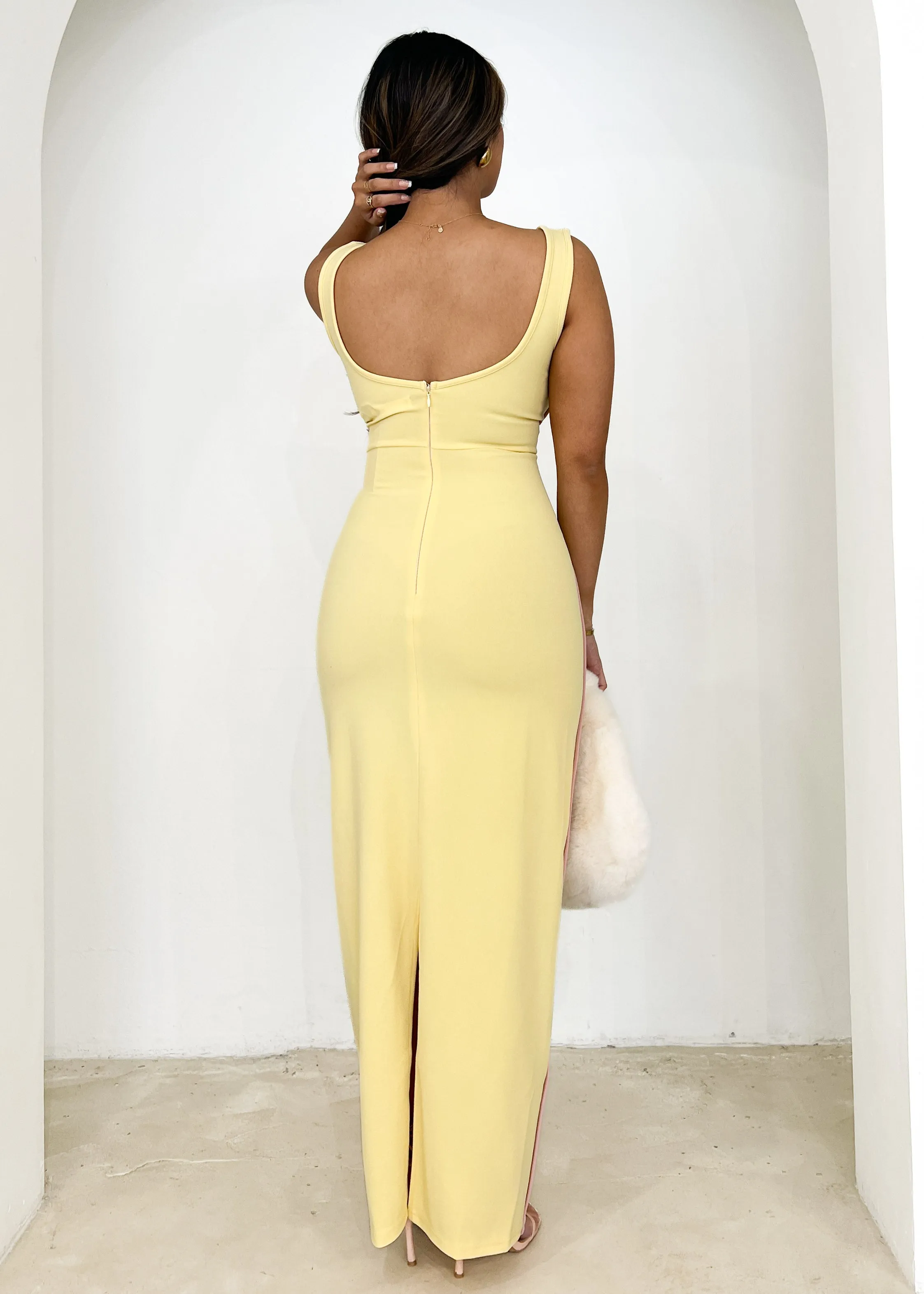 Cherry Maxi Dress - Lemon sold by Gingham & Heels product image thumbnail 5