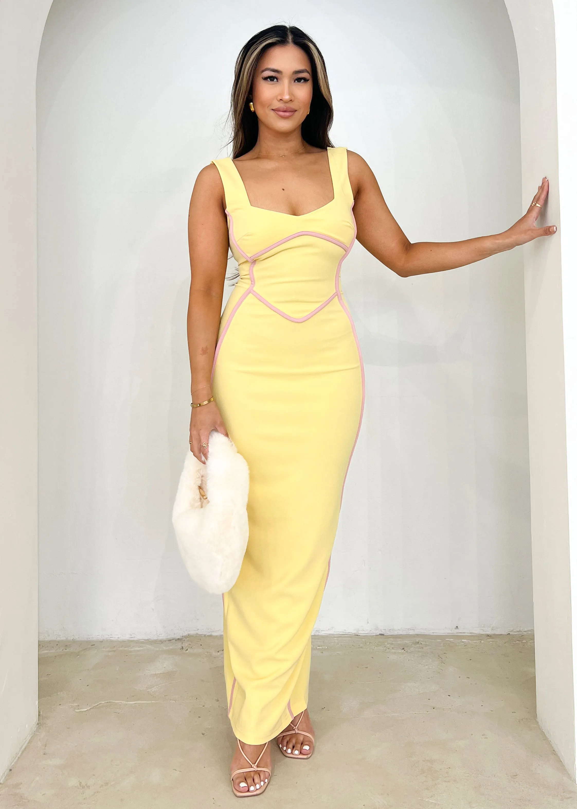 Cherry Maxi Dress - Lemon sold by Gingham & Heels product image thumbnail 2