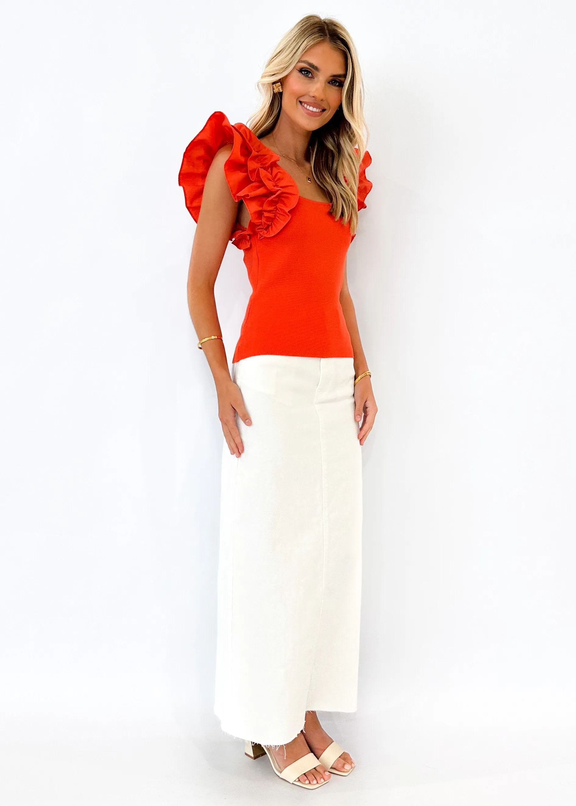 Telana Knit Top - Tangerine sold by Gingham & Heels product image thumbnail 4