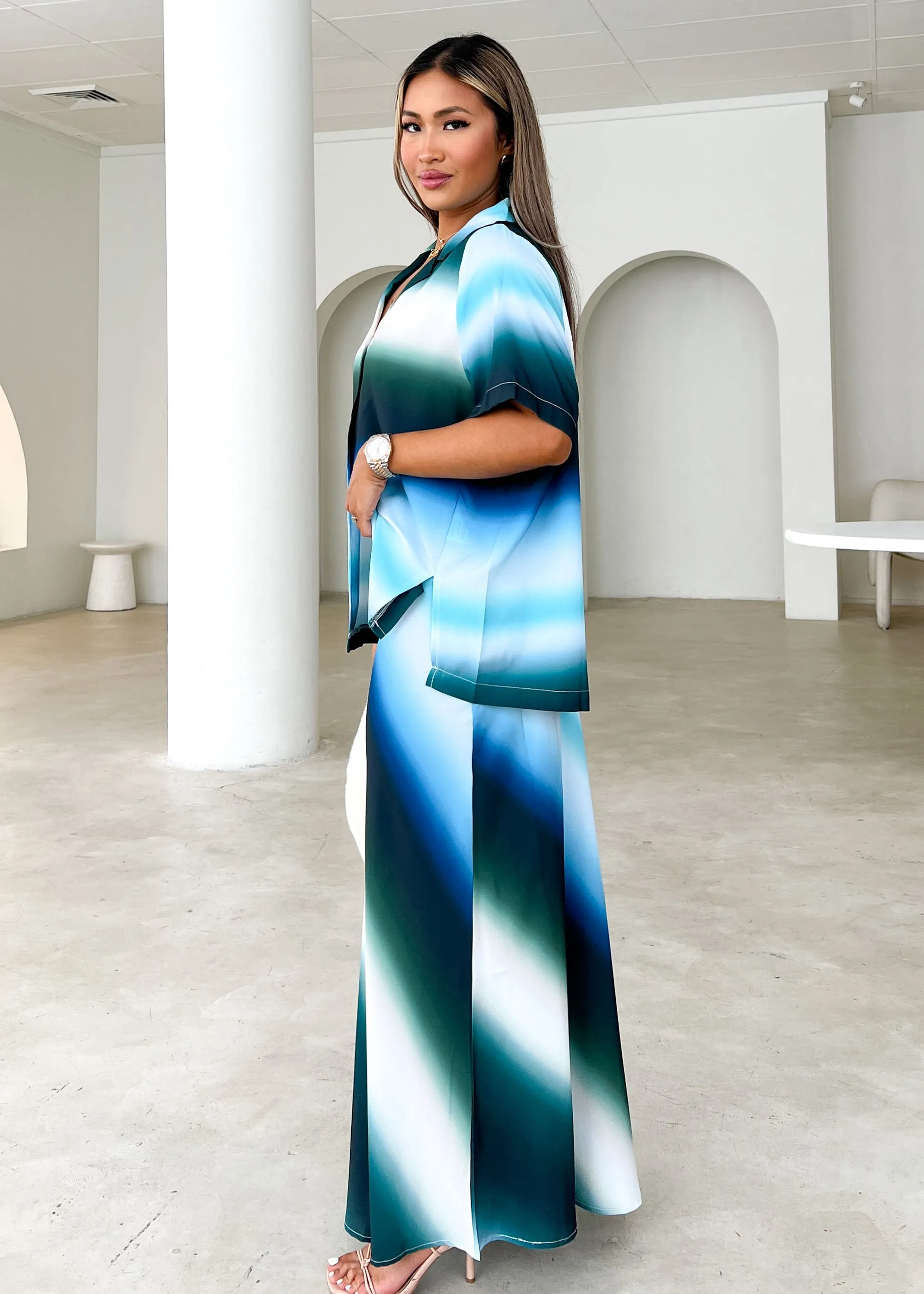 Nessiko Shirt - Blue Tie Dye sold by Gingham & Heels product image thumbnail 3