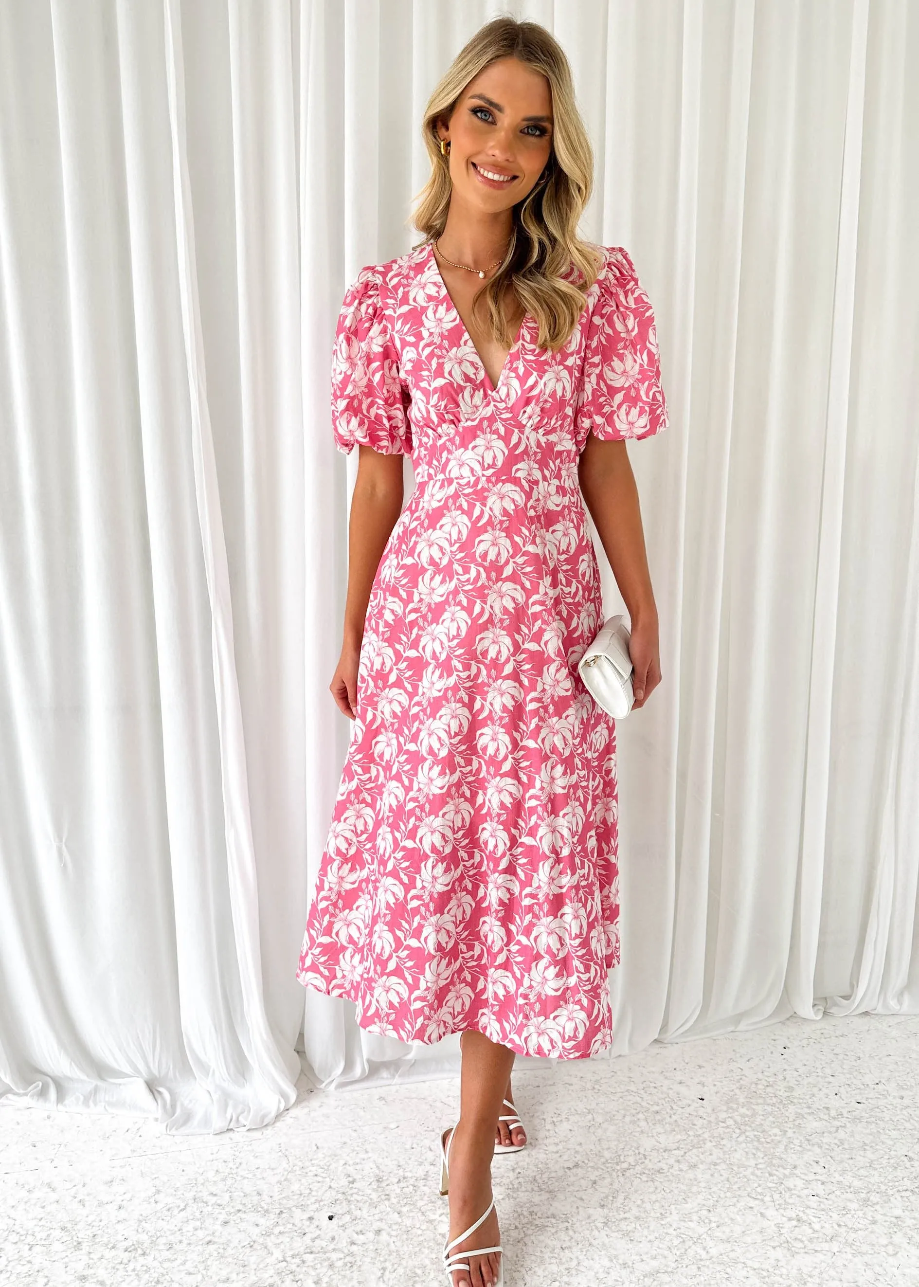 Paver Midi Dress - Pink Floral sold by Gingham & Heels product image thumbnail 5
