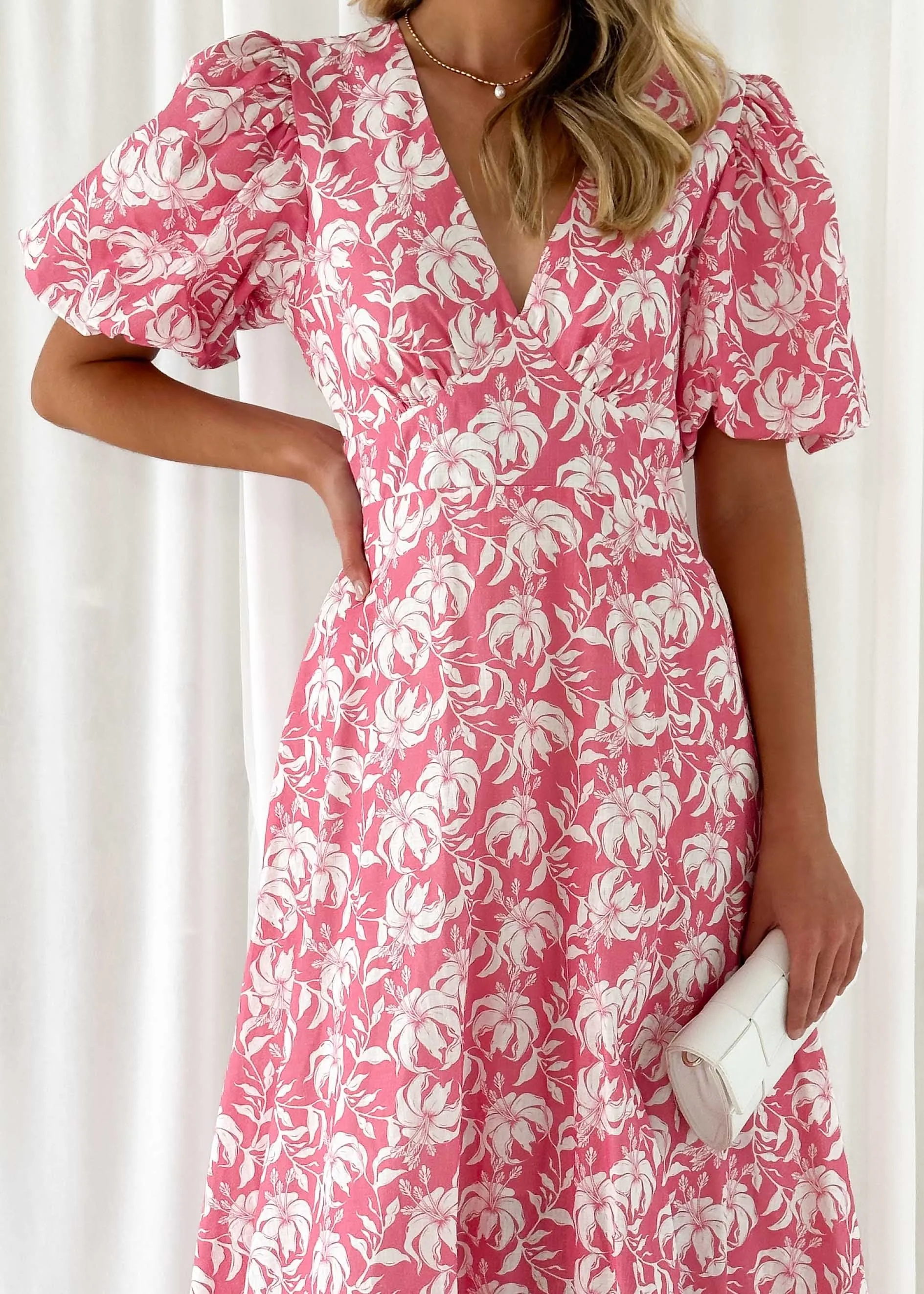 Paver Midi Dress - Pink Floral sold by Gingham & Heels product image thumbnail 3