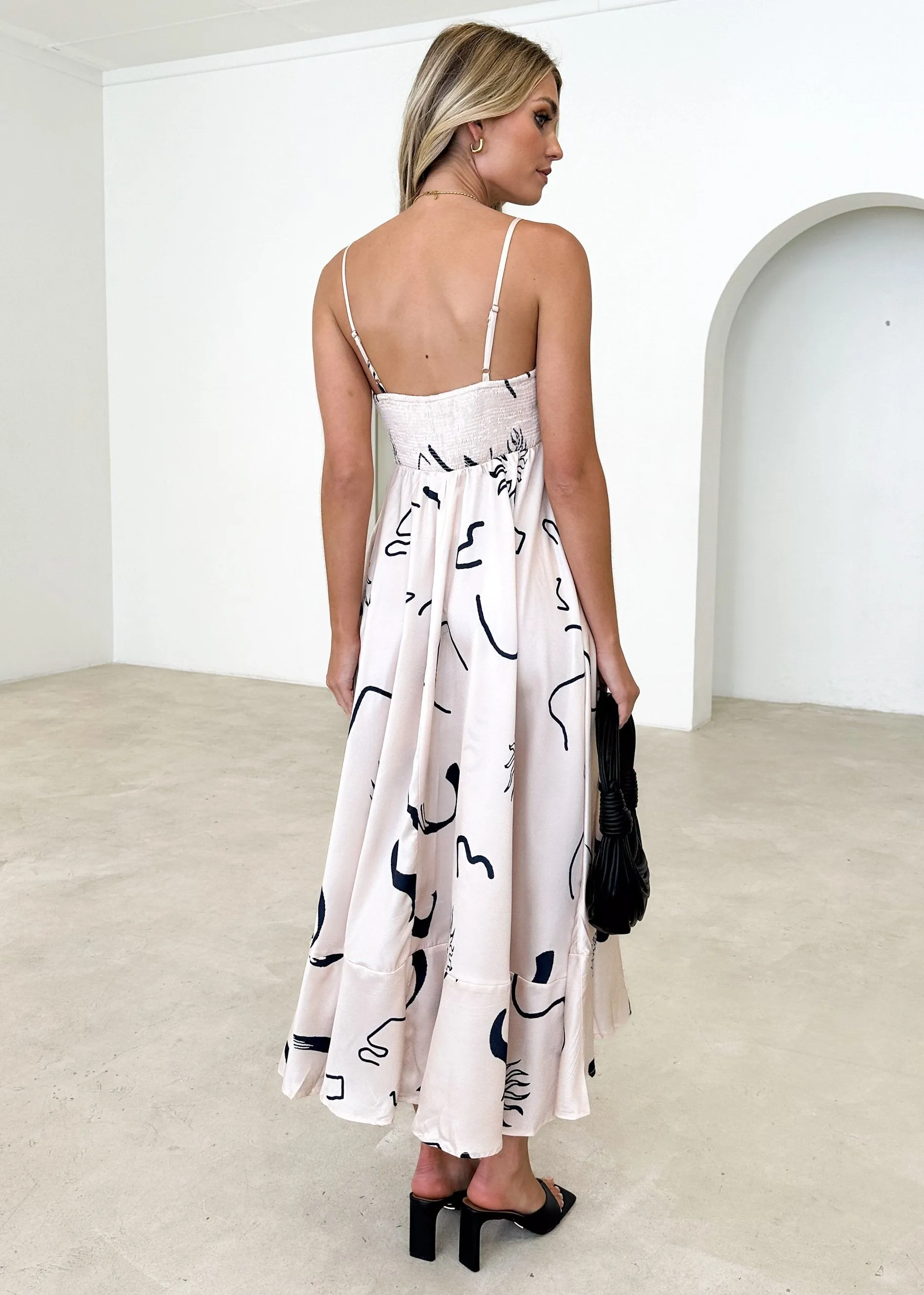 Elide Maxi Dress - Champagne Abstract sold by Gingham & Heels product image thumbnail 5
