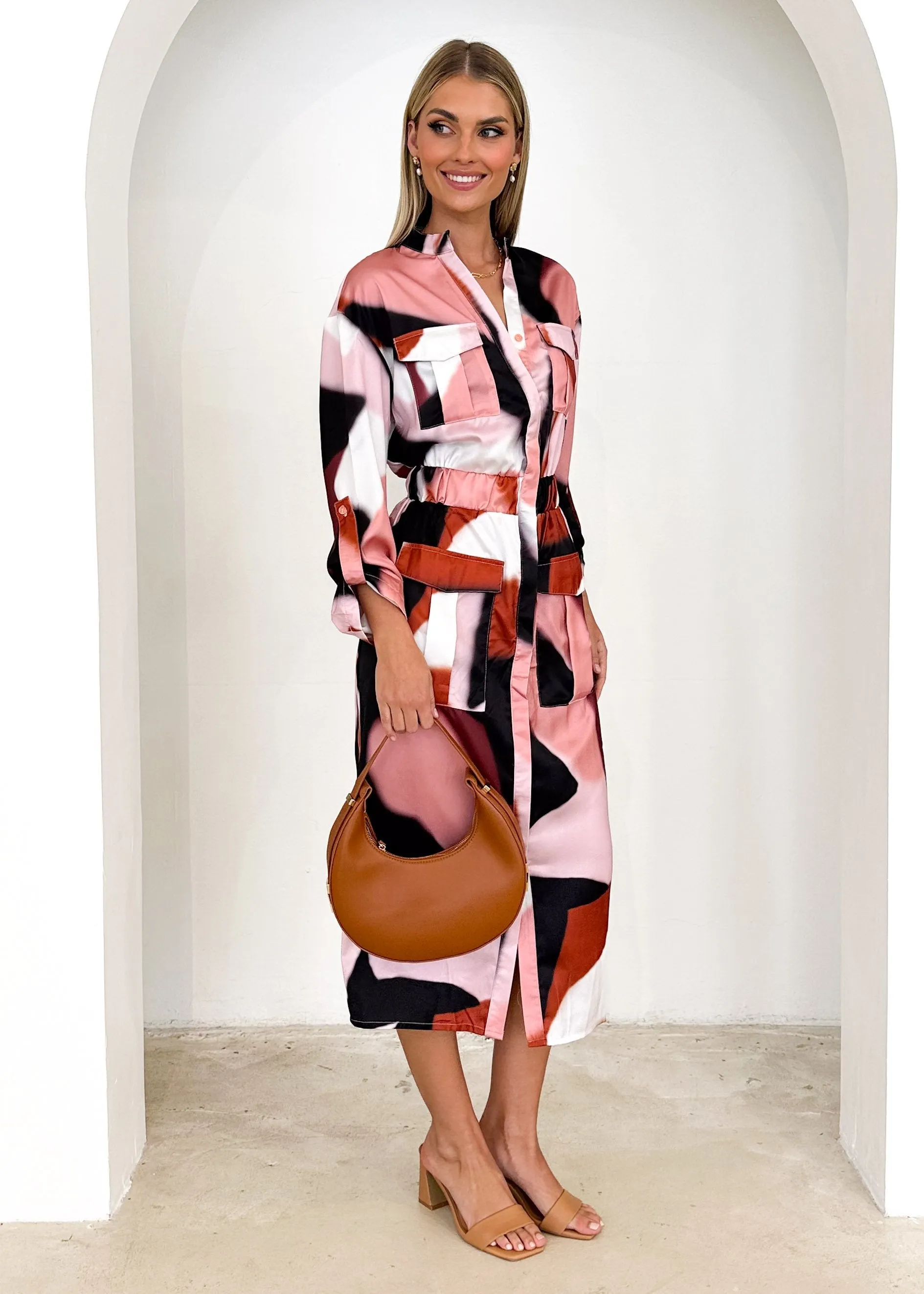 Bebrae Midi Dress - Blush Haze sold by Gingham & Heels product image thumbnail 4