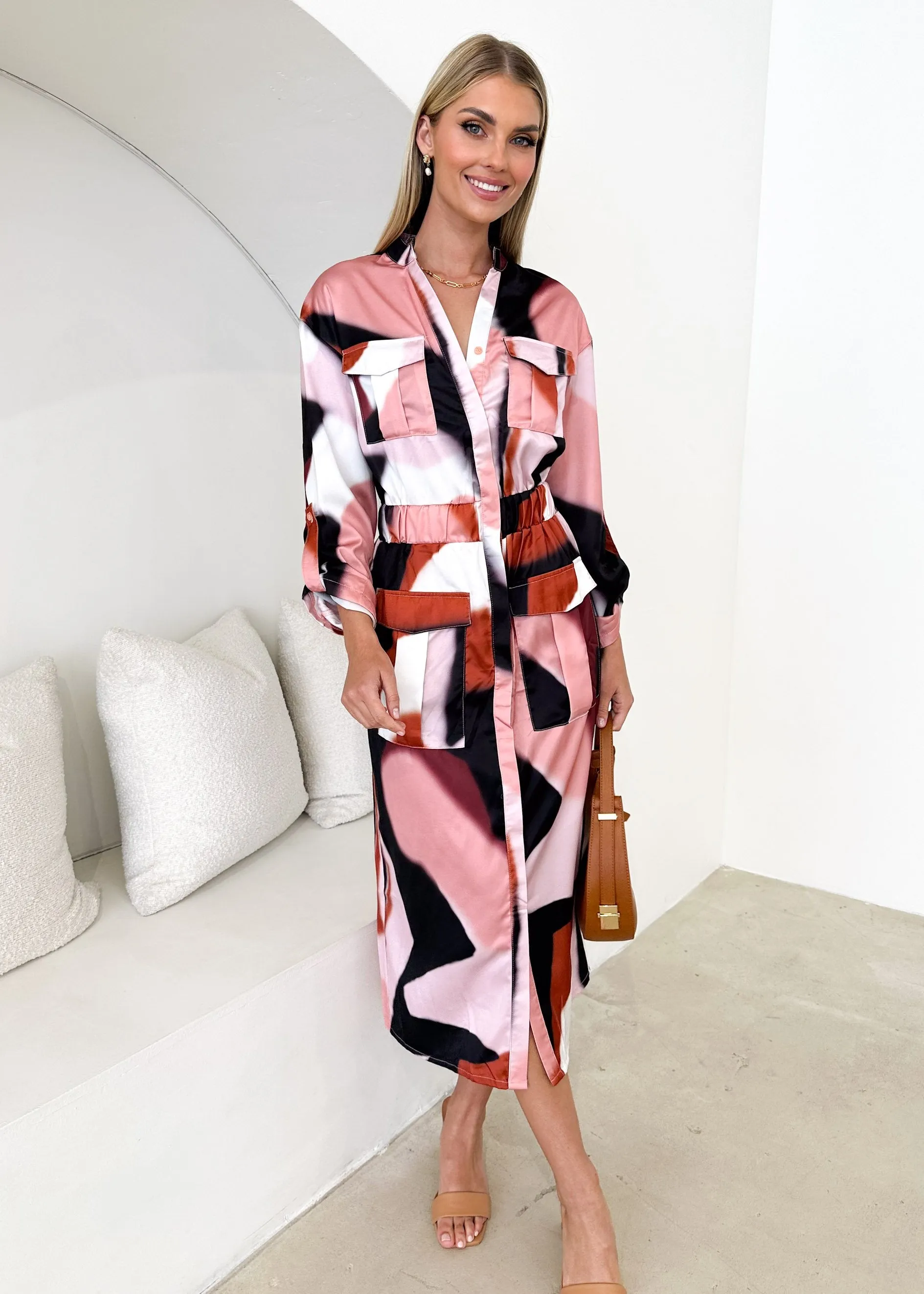 Bebrae Midi Dress - Blush Haze sold by Gingham & Heels