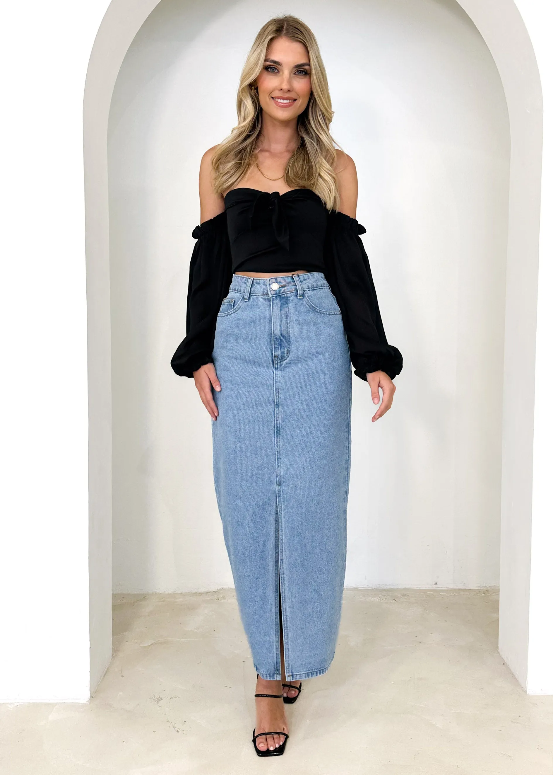 Inari Off The Shoulder Crop - Black sold by Gingham & Heels product image thumbnail 2