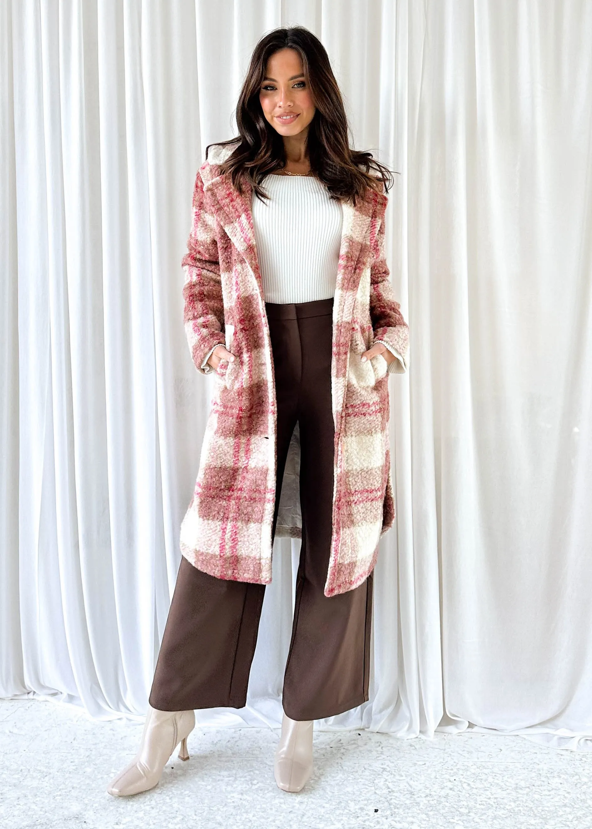 Charlee Coat - Magenta Check sold by Gingham & Heels product image thumbnail 4