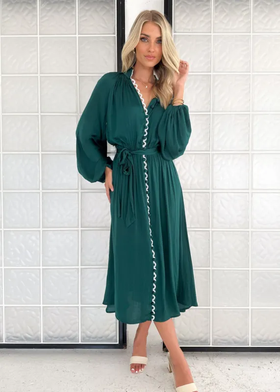 Emelda Midi Dress - Emerald sold by Gingham & Heels