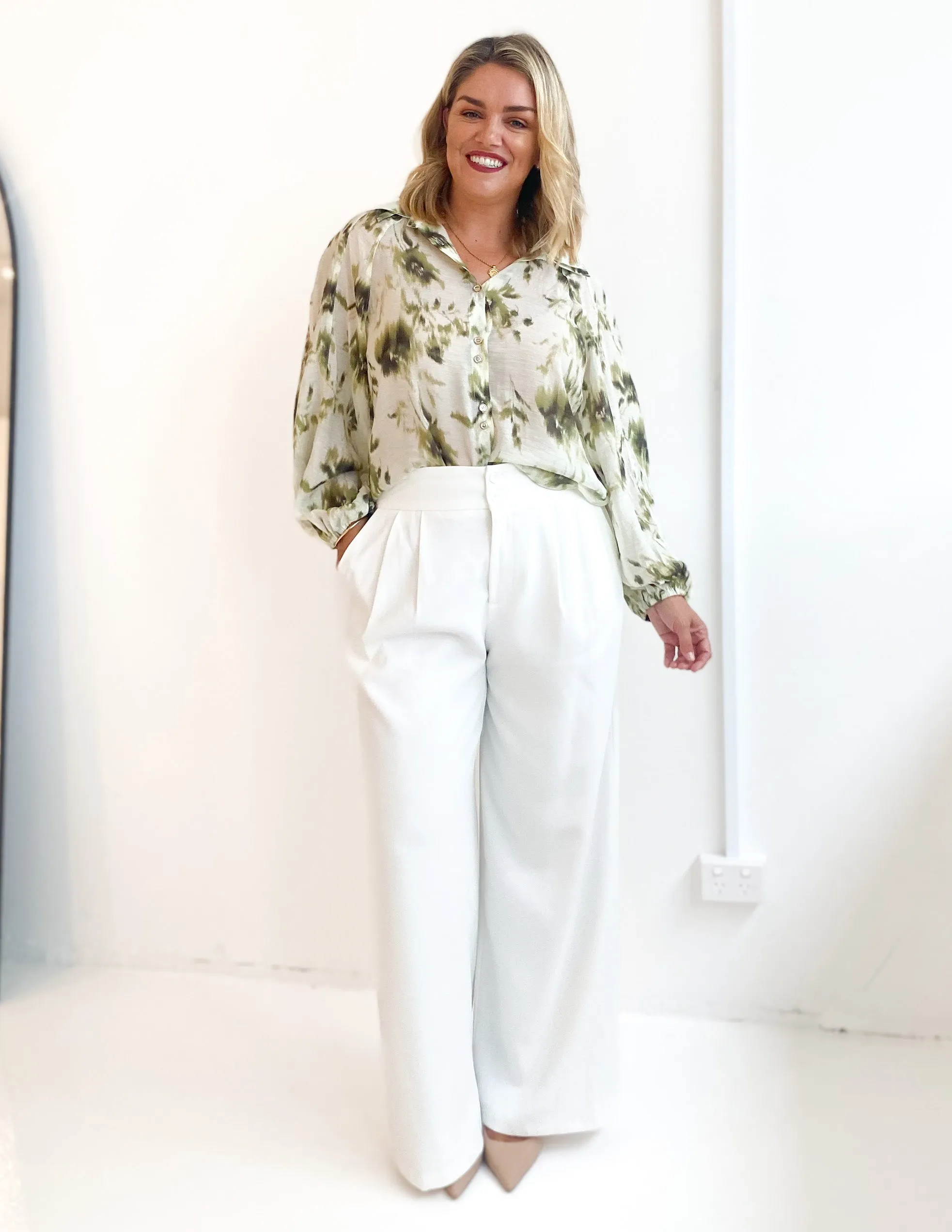 Aleena Blouse - Fern Abstract sold by Gingham & Heels product image thumbnail 4