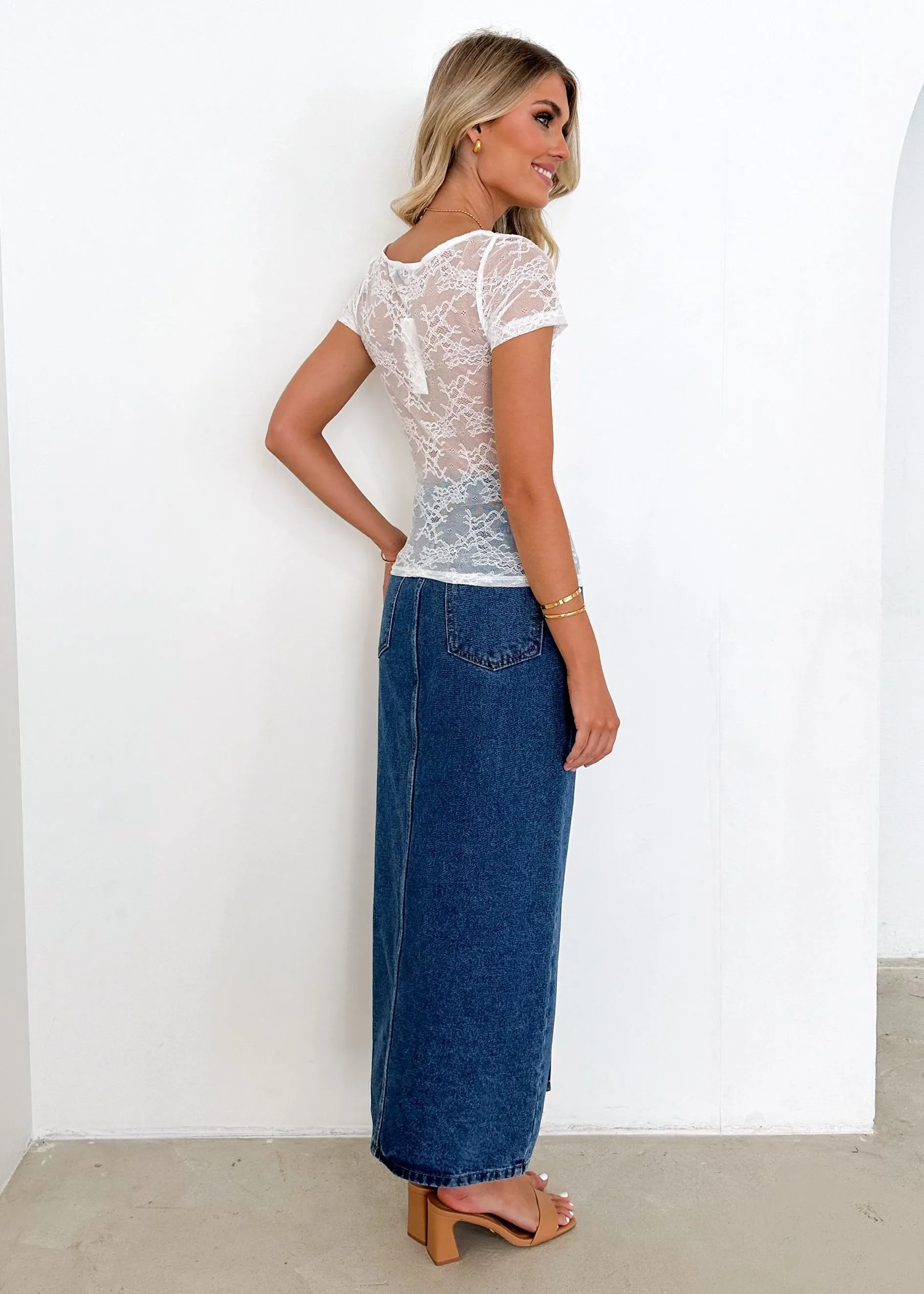 Vicer Lace Top - Off White sold by Gingham & Heels product image thumbnail 5